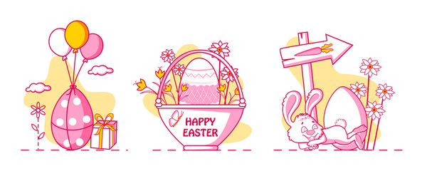 Happy Easter holiday celebration background in vector