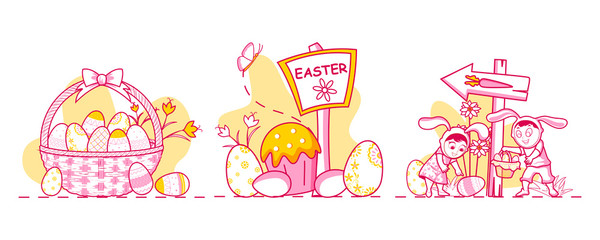Happy Easter holiday celebration background in vector