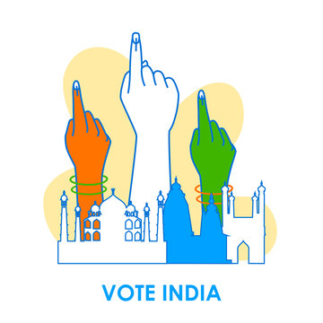 Concept background for Vote India for election democracy campaign banner in vector