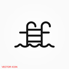 Pool flat icon vector sign symbol for design