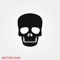Skull icon vector sign symbol for design
