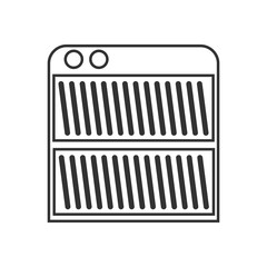 Outline black icon with the electric heater