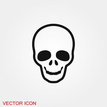 Skull icon vector sign symbol for design