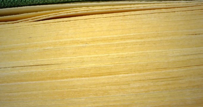 Old Book, Pages Wide Angle Macro Shots. 4K.