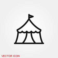 Camping tent icon vector sign symbol for design