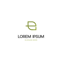 Eco Natural Letter Initial E Logo Design Template, letter E and leaf logo vector.	