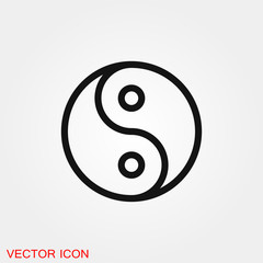 Yin Yang icon vector sign symbol for design
