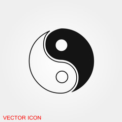 Yin Yang icon vector sign symbol for design