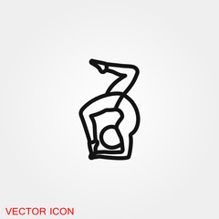 Yoga Fitness Icon vector sign symbol for design