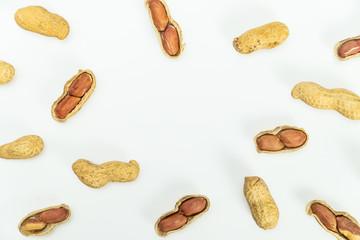 peeled peanuts isolated on white background