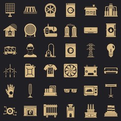 Electrical engineering icons set. Simple style of 36 electrical engineering vector icons for web for any design