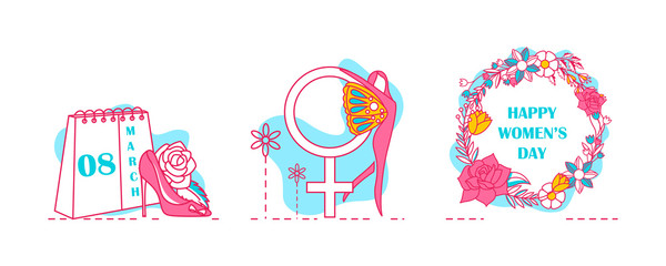 Greeting background for celebrating International Happy Women's Day in vector