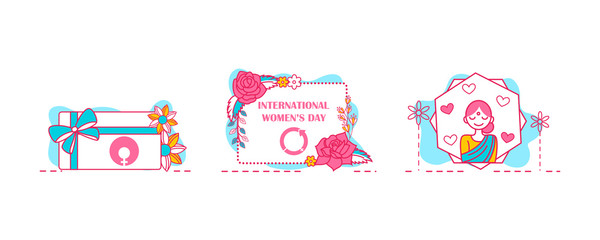Greeting background for celebrating International Happy Women's Day in vector