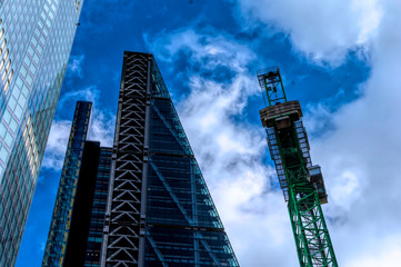 Fototapeta premium Futuristic bank towers at London's Financial District, City of London