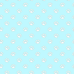 Vector seamless pattern with cat or dog,kitten or puppy footprints. Can be used for wallpaper,fabric, web page background, surface textures.