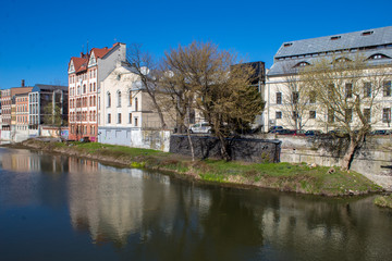 OPOLE, POLAND. River View in Opole old City Center Near the Market Square also known as Opole Venice. 