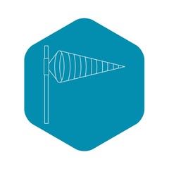 Windsock, icon. Outline illustration of windsock vector icon for web