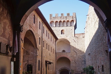 Courtyard of Vicari Palace, Scarperia, Tuscany, Italy