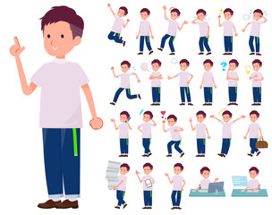 flat type big T-shirt man_emotion