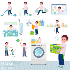 flat type big T-shirt man_housekeeping