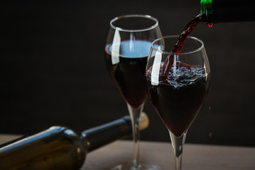 Pouring red wine 