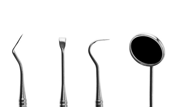 dentist tools isolated on white background