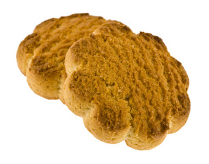 shortbread cookies isolated on white background close up