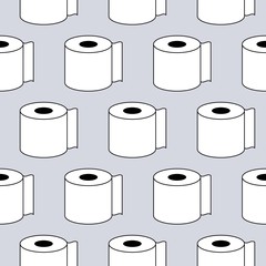 paper towel icon pattern seamless gray background. Editable outline paper towel icon.