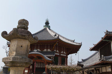 Fototapeta premium Nan'en-dō, Kōfuku-ji, sky and roof