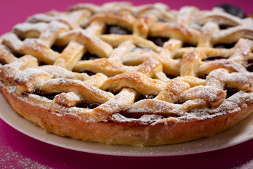 Fresh sweet pie close-up