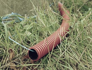 Corrugated pipes for laying electric cables in excavation