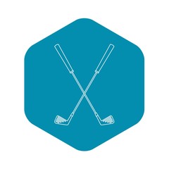 Golf clubs icon. Outline illustration of golf clubs vector icon for web