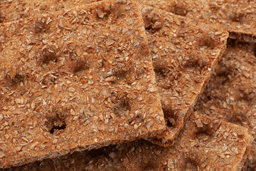 Whole grain rye crispbread background