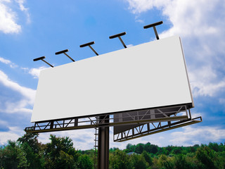 3D rendering of blank billboard (empty advertisement) isolated on white background - mock up template