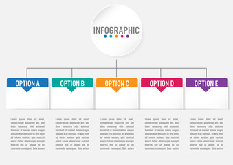 Business infographic template with rectangular shape options