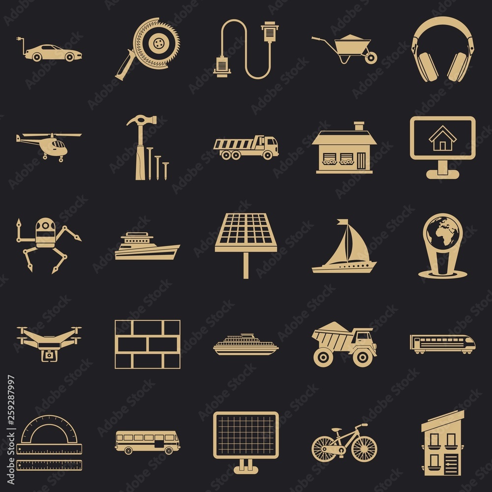 Poster plot icons set. simple set of 25 plot vector icons for web for any design