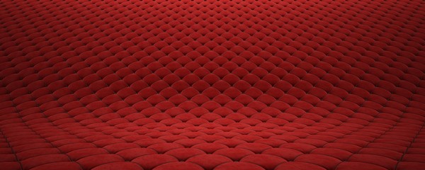 Quilted fabric surface. Red velvet and black leather. Option 2