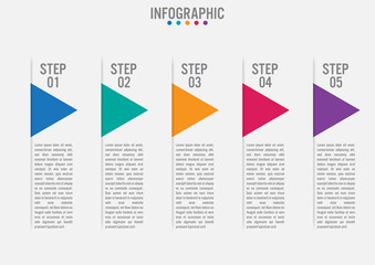 Business infographic labels template with 5 options.Creative concept for infographic..