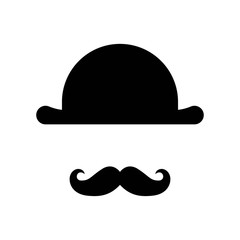 Mustache and hat icon