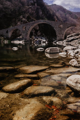 Devil`s Bridge Over Arda River in Bulgaria near Ardino.Rhodope mountain - Image