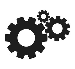 Settings Icon with Gear Symbol. Flat style vector EPS.