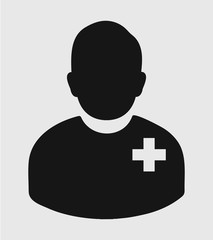 Male Patient Icon. Flat style vector EPS.