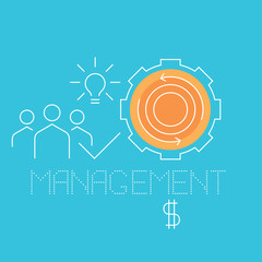Management icons. Business backgrounds. Vector illustration. Template for banner, flyer.