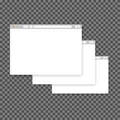 Three simple browser window, flat