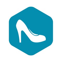 Women shoe with heels icon in simple style isolated on white background. Wear symbol