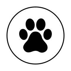 Paw print vector on white background