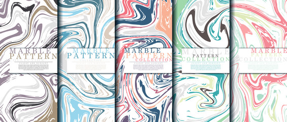 Marble pattern collection abstract pop background template copy-space vector