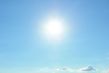 Sun with sunlight in cloud on blue sky
