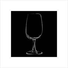 Wine Glass Hand Drawn, Wineglass, Glassware Freehand Drawing