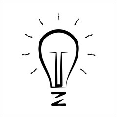 Bulb Icon Calligraphic Design